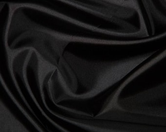 Black Habotai 'Silk' Lining Fabric Polyester Material 145cm (57") Wide