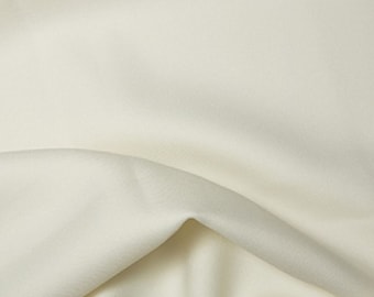 Cream - Polyester Twill Plain Fabric 150cm (59") Wide Dressmaking Material