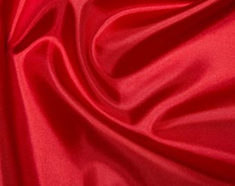 Red Habotai 'Silk' Lining Fabric Polyester Material 145cm (57") Wide