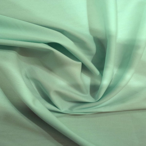 Mint Green - 100% Cotton Poplin Dress Fabric Material - Plain Solid Colours - Metre/Half - 44" (112cm) wide