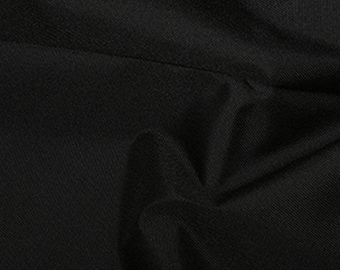 Black - Soft Water Repellent Polyester PU Coated Fabric - Plain Solid Colours - 57" (145cm) wide