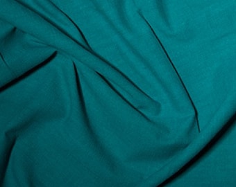 Teal - Linen Look 100% Cotton Dress Fabric Material - Metre/Half - 58" (145cm) wide