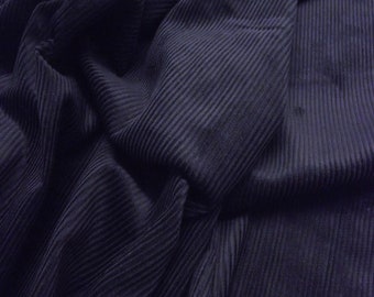 Navy Blue - Cotton Corduroy 8 Wale Fabric Material - 144cm (56") wide