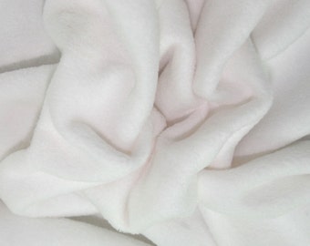 White - Polar Fleece Fabric - Metre/Half - Anti Pil - 59" (150cm) wide