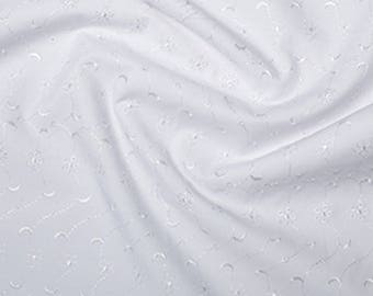 White - Broderie Anglaise Fabric Material - 5 Hole - 112cm (44") wide poly cotton