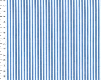 Royal Blue - Chambray 100% Yarn Dyed Cotton Fabric Candy Stripes - OekoTex - Metre/Half/FQ - 56" (144cm) wide