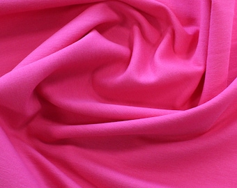 Fuchsia Pink - Organic French Terry Loopback Cotton Jersey Knit Fabric - 150cm (59") wide