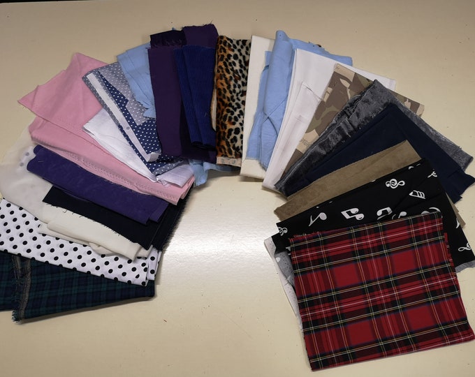 Featured listing image: 1 KG Scrap Bag of Fabric Remnants, Offcuts, Roll Ends and Pieces