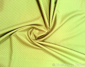 Lime Green - 100% Cotton Poplin Dress Fabric Material - 3mm Polka Dot / Spot - Metre/Half - 44" (112cm) wide