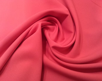 Cerise Pink - Polyester Bi-Stretch Panama Suiting Dress Fabric - 147cm (58") Wide
