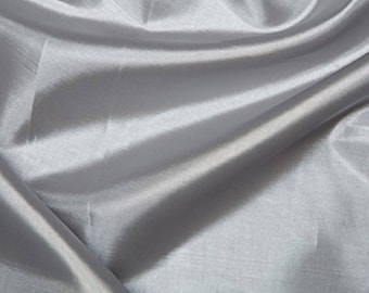 Silver Habotai 'Silk' Lining Fabric Polyester Material 145cm (57") Wide