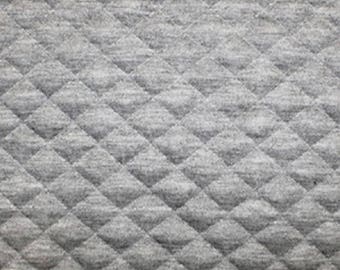 Light Grey - Stretch Quilting Fabric Material - Polyester - 150cm (59") wide, 7 Colours, Diamond Pattern