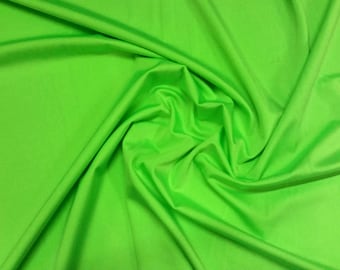 Lime Green - Plain Nylon/Spandex All-Way Stretch Fabric Material - 150cm (59") wide per metre / half