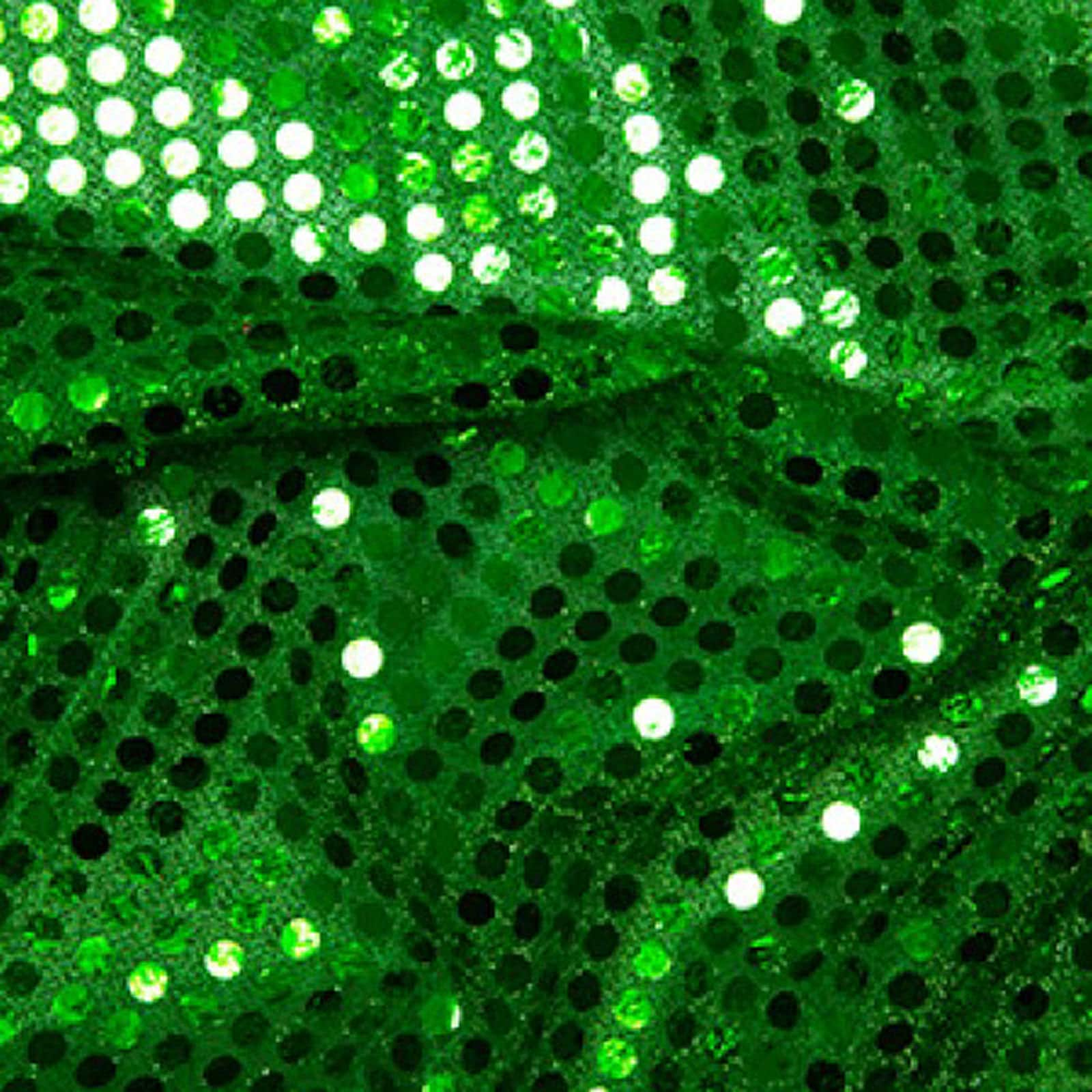 Emerald Green - 6mm Sequin Fabric - Shiny Sparkly Material - 44 (112cm)  wide Knitted Backing