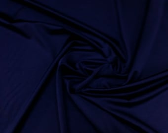 Navy Blue - Plain Nylon/Spandex All-Way Stretch Fabric Material - 150cm (59") wide per metre / half