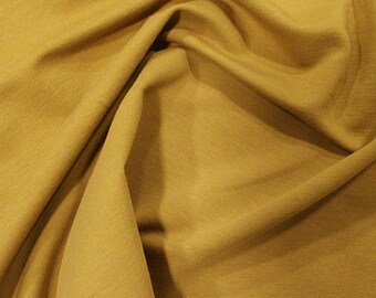 Mustard Yellow - Organic French Terry Loopback Cotton Jersey Knit Fabric - 150cm (59") wide