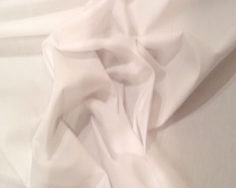 White - 100% Cotton Poplin Dress Fabric Material - Plain Solid Colours - Metre/Half - 44" (112cm) wide