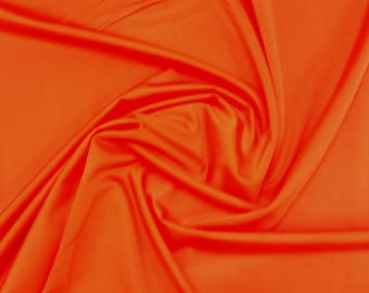 Orange - Plain Nylon/Spandex All-Way Stretch Fabric Material - 150cm (59") wide per metre / half