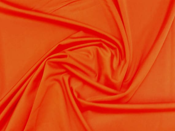 Naranja - Material de tela elástica de nylon / spandex liso - 150 cm (59 )  de ancho por metro / medio