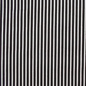 Black/White - 100% Cotton Poplin Dress Fabric Material - 3mm Stripe - Metre/Half - 44" (112cm) wide