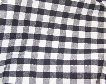 Black - Corded Gingham - Quarter Inch Check - Dress Fabric Material - Metre/Half - 44 inches (112cm) wide