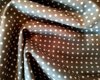 Slate - 100% Cotton Poplin Dress Fabric Material - 3mm Polka Dot / Spot - Metre/Half - 44" (112cm) wide