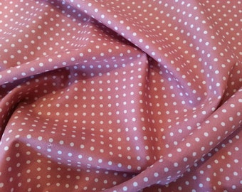 Dusky Pink - 3mm Polka Dot / Spot - 100% Cotton Poplin Dress Fabric Material - Metre/Half - 44" (112cm) wide