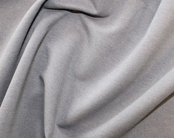 Light Grey - Organic French Terry Loopback Cotton Jersey Knit Fabric - 150cm (59") wide