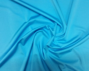 Turquoise - Plain Nylon/Spandex All-Way Stretch Fabric Material - 150cm (59") wide per metre / half