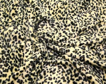 Baby Leopard - Animal Print Polyester Velboa Fabric - Metre/Half - Faux Fur Pony Skin 58" (145cm) wide Velour