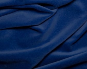 Royal Blue Premium 100% Cotton Velvet Fabric Material - 112cm (44") wide