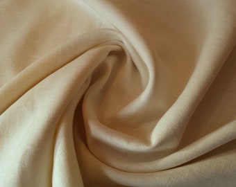 Ivory Washed Linen - 100% Linen Fabric Material - 136cm (53") wide