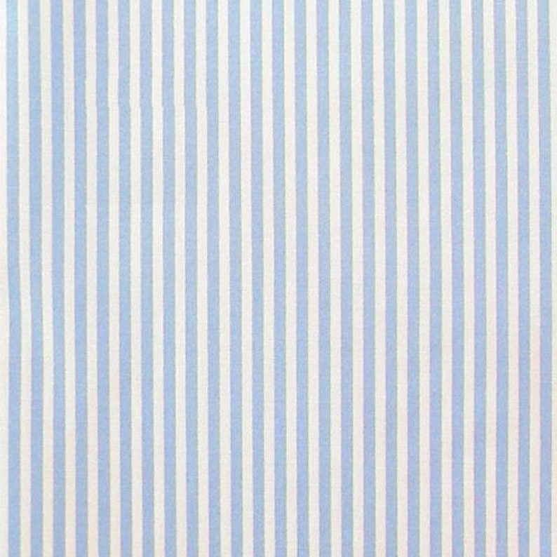 wide MetreHalf 3mm Stripe 112cm Pale Blue White 100/% Cotton Poplin Dress Fabric Material 44