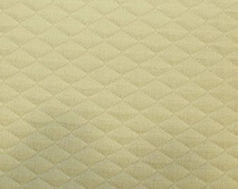 Beige - Stretch Quilting Fabric Material - Polyester - 150cm (59") wide, 7 Colours, Diamond Pattern