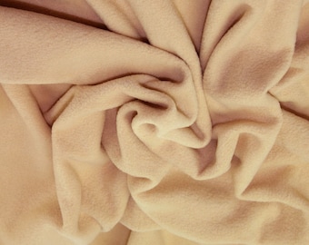 Beige - Polar Fleece Fabric - Metre/Half - Anti Pil - 59" (150cm) wide