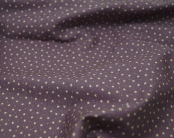 White Stars & Spots on Lilac - 100% Cotton Poplin Dress Fabric Material - 3mm Stars - Metre/Half - 44" (112cm) wide