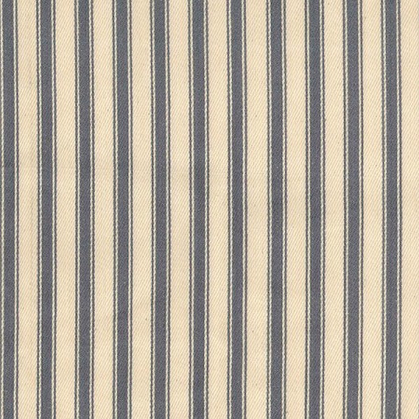 Grey on Ivory - 100% Cotton Ticking Stripes Fabric Material - 137cm (53") wide