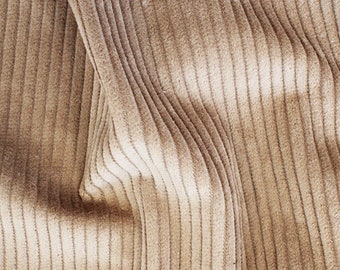 Camel Jumbo Cord - Cotton Corduroy 4.5 Wale Fabric Material - 142cm (56") wide