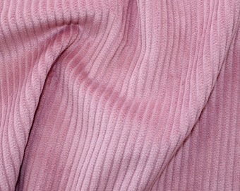 Pink Jumbo Cord - Cotton Corduroy 4.5 Wale Fabric Material - 142cm (56") wide