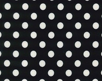 Ivory Spot on Black - Ponte Roma Print Stretch Soft Knit Jersey Fabric - 150cm Wide (59")