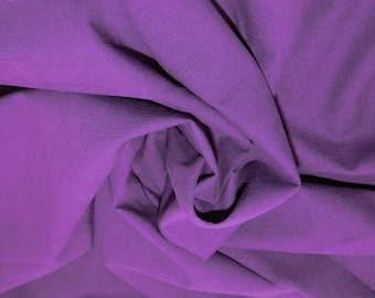 Purple - Linen Look 100% Cotton Dress Fabric Material - Metre/Half - 58" (145cm) wide