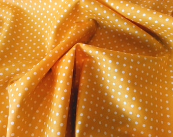 Yellow - 3mm Polka Dot / Spot - 100% Cotton Poplin Dress Fabric Material - Metre/Half - 44" (112cm) wide