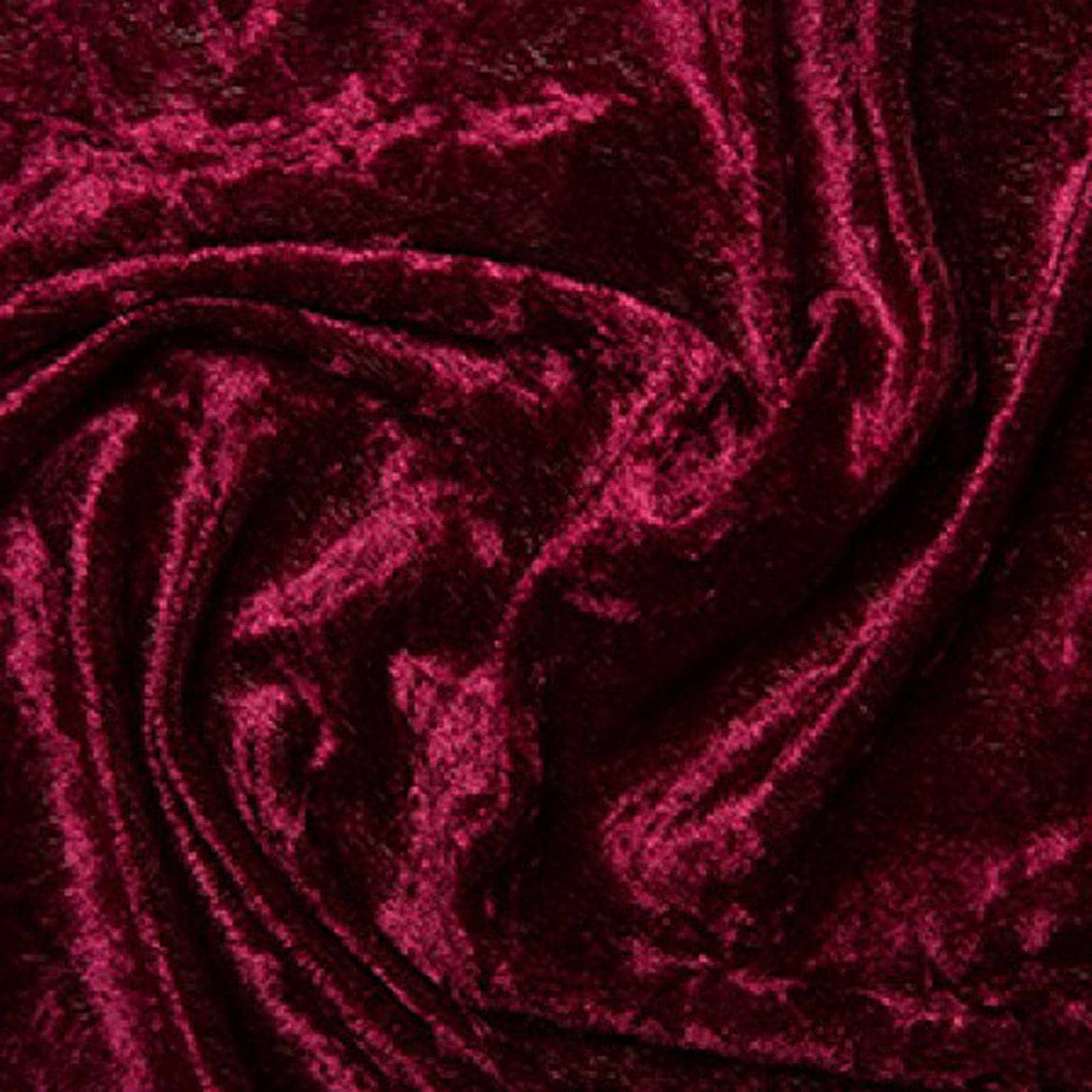 Wine Red Crushed Velvet Velour Stretch Fabric Material - Polyester - 150cm  (59) wide