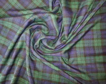 Black / Blue / Green (Black Watch) - Tartan Fabric - PolyViscose - Metre/Half - 59" (150cm) wide