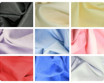 Plain Solid Winceyette Flannelette 100% Brushed Cotton Fabric - 105cm (41") Wide - per metre or half metre