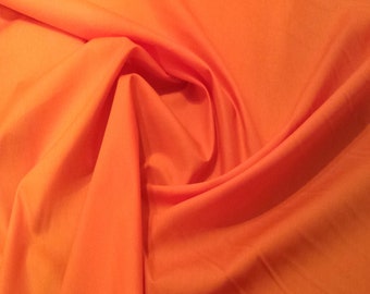 Orange - 100% Cotton Poplin Dress Fabric Material - Plain Solid Colours - Metre/Half - 44" (112cm) wide