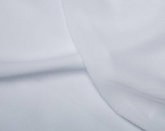 White - Double Georgette 100% Polyester Dressmaking Fabric Material 150cm (59") Wide