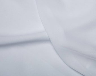 White - Double Georgette 100% Polyester Dressmaking Fabric Material 150cm (59") Wide