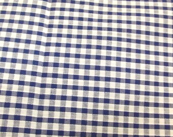 Navy Blue - Corded Gingham - Eighth 1/8 Inch Check - Dress Fabric Material - Metre/Half - 44 inches (112cm) wide