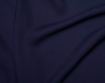 Navy Blue - Double Georgette 100% Polyester Dressmaking Fabric Material 150cm (59") Wide